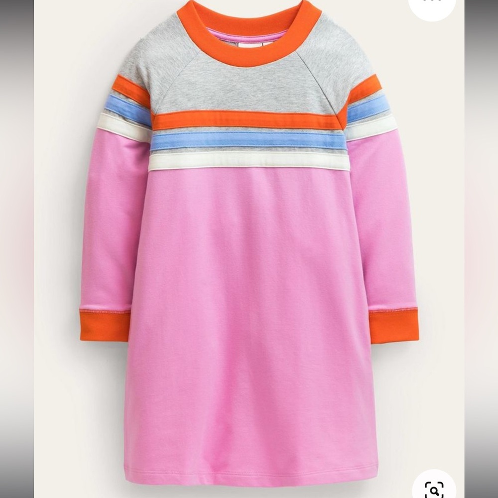 Mini Boden Girls Striped Raglan Dress size 9-10y
